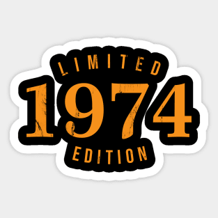 1974 Limited Edition 47th Birthday Party Shirt Sticker